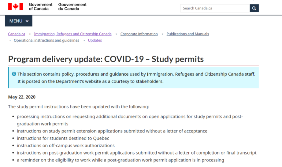 加拿大移民部發(fā)布臨時(shí)學(xué)簽和畢業(yè)工簽變更，接受不完整的申請(qǐng)！