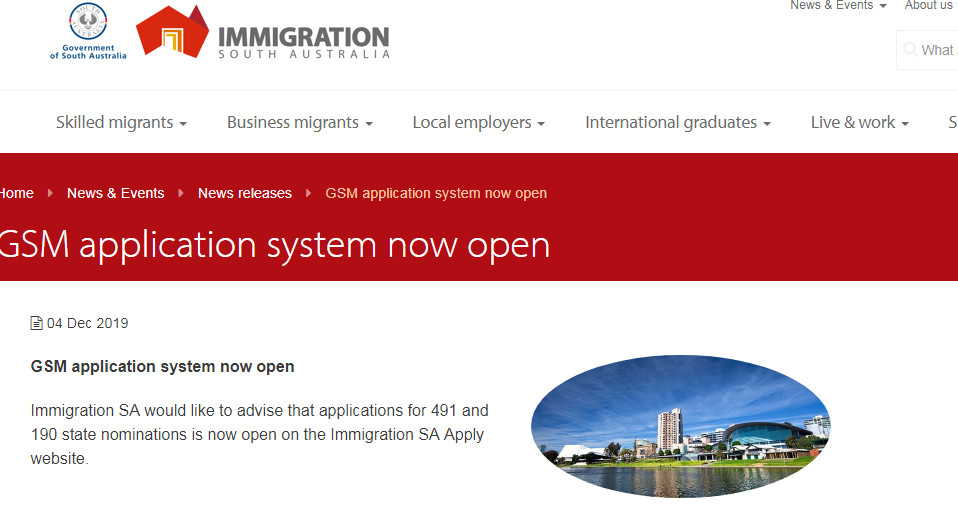 重磅！澳大利亞南澳州擔(dān)保正式開放申請(qǐng)！